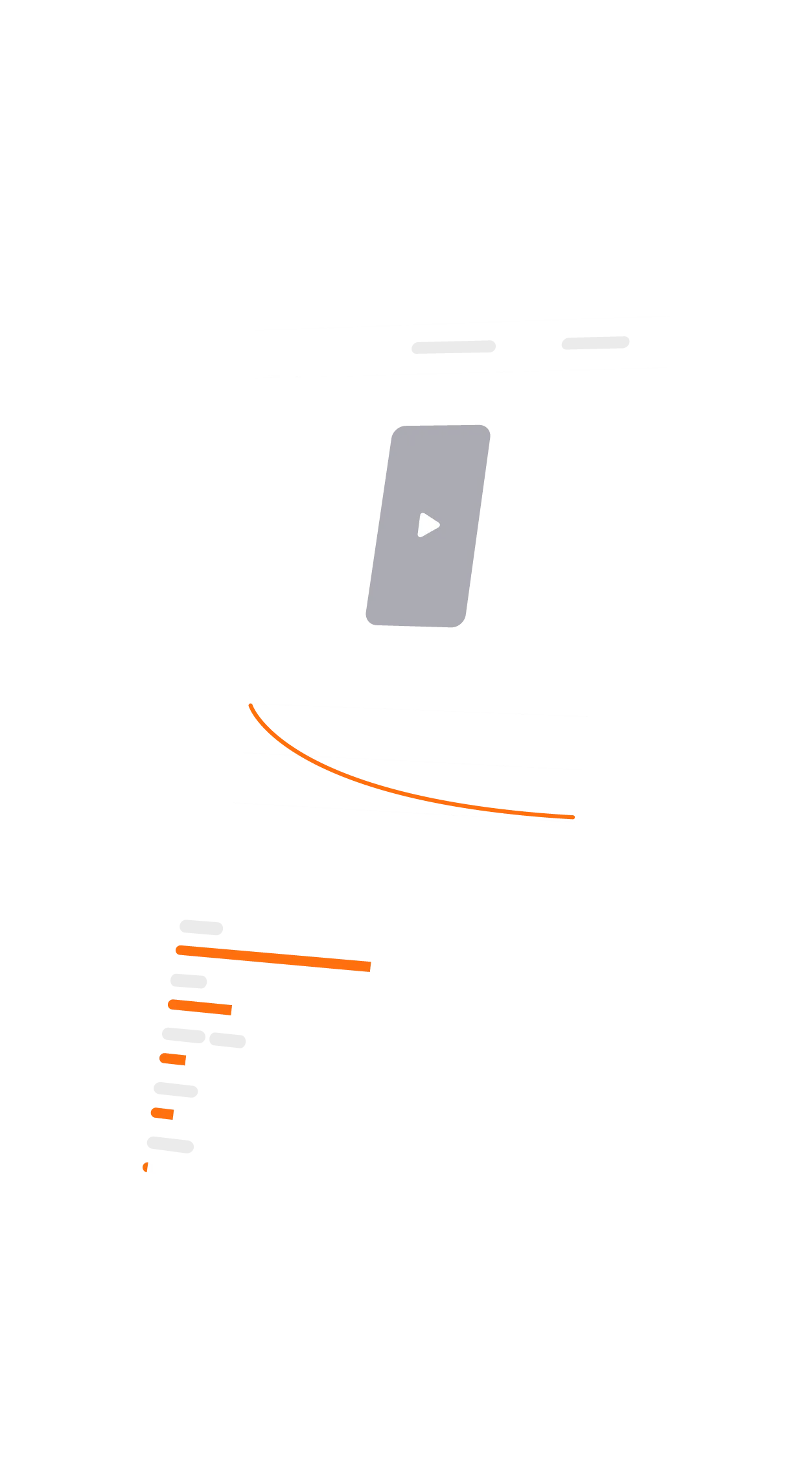 Grafische Illustration der Insights-Auswertung einer Social-Media-App als Bildschirmoberfläche eines Smartphones.